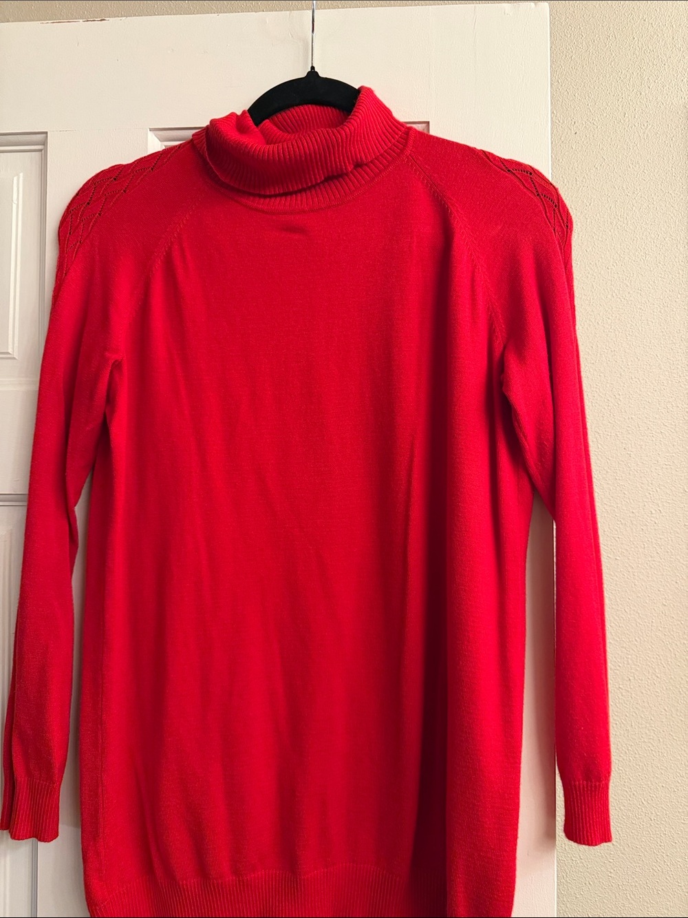Carolyn Taylor Bright Red Turtleneck Sweater